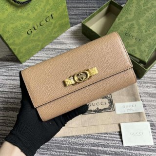 Gucci 750461 Wallet With Interlocking G Python Bow Rose beige