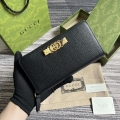 Gucci 750458 Zip wallet with Interlocking G python bow Black