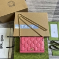 Gucci 723787 GG Matelassé Chain Wallet Rose pink