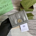 Gucci 723786 GG Matelassé Card Case Wallet Grey