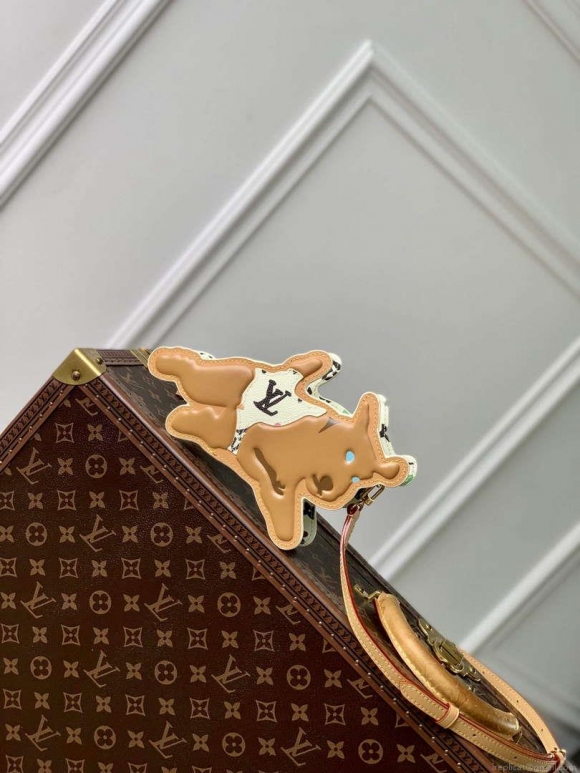 LV M83342 Louis Vuitton Playful Dog On Strap Wearable Wallet White