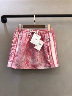 Dior 221J40 Spring/Summer Classic Print Miniskirt pink