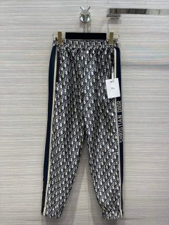 Dior 117P22 Classic Jacquard Blue Technical Taffeta Trousers