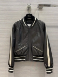 Dior 117P28 Baseball Leather Jacket black