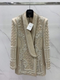 Balmain YH0UB071WB54 Women’s Fashion Clothing Pearl Blazer B73541