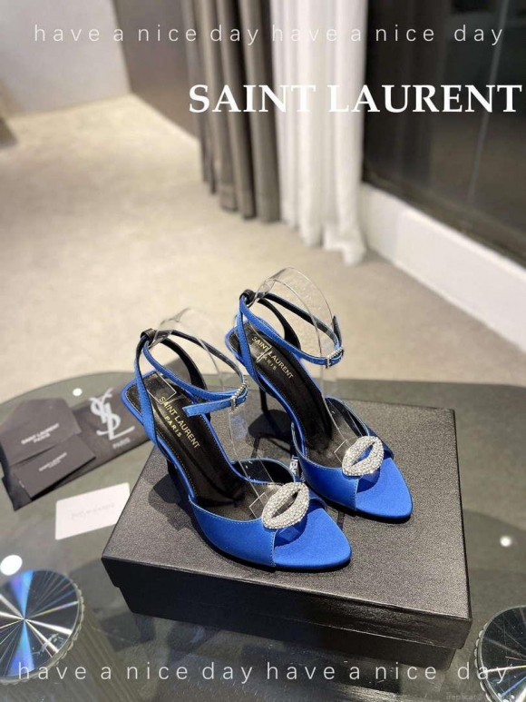 YSL 7176081 Fanny Slingback Pumps In Crepe Satin Y67325