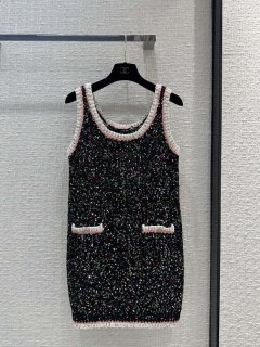 Chanel Women’s Fashion Clothing Knitted Sleeveless Dress C58808