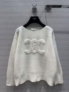 Celine 2AC99309T Boat Neck Triomphe Sweater C99069