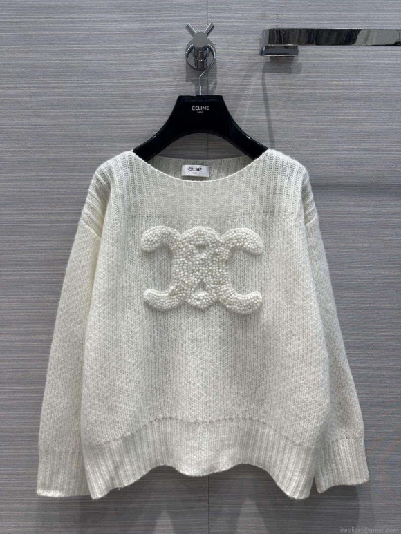 Celine 2AC99309T Boat Neck Triomphe Sweater C99069