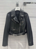 Prada 58967A Women’s Fashion Clothing Nappa Leather Biker Jacket P99461