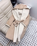 LV 1AC4EB Louis Vuitton Reversible Signature Hooded Wrap Coat L35821