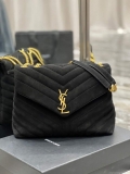 YSL 574946 Saint Laurent Loulou Medium Bag Y-Quilted Leather Black