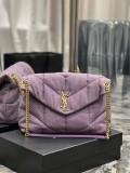 YSL 577475 Saint Laurent Puffer Medium Bag In Quilted Lambskin Leather Purple