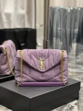 YSL 577476 Saint Laurent Puffer Small Bag In Quilted Lambskin Leather Purple