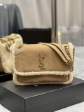 YSL 498894 Yves Saint Laurent Niki Medium In Vintage Lambskin suede Camel