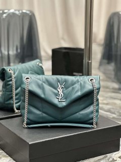 YSL 577476 Saint Laurent Puffer Small In Nappa Leather Blue