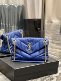 YSL 577476 Saint Laurent Puffer Small In Nappa Leather Electric Blue