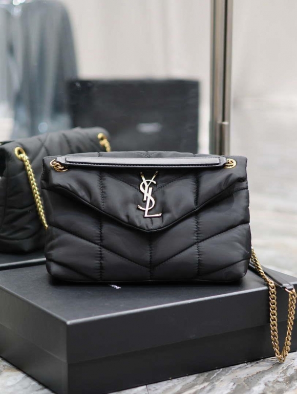 YSL 577476 Saint Laurent Puffer Small In Nylon Black