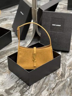 YSL LE5À7 657228 Hobo Bag In Sable Suede calfskin Apricot