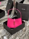 YSL LE5À7 657228 Hobo Bag In Smooth Leather Rose Red