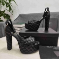 Yves Saint Laurent YSL Jodie Platform Sandals 676178 Black