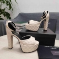 Yves Saint Laurent YSL Jodie Platform Sandals 676178 Beige