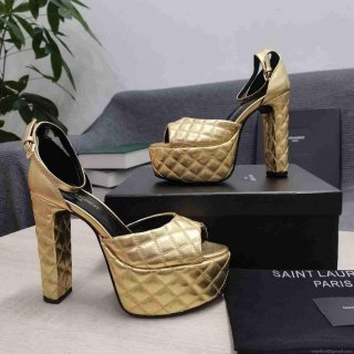 Yves Saint Laurent YSL Jodie Platform Sandals 676178 Gold