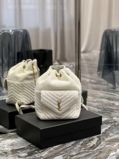 YSL 672609 Joe Backpack In Woolen White