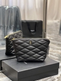 YSL 696779 Sade Pouch In Quilted Lambskin Black