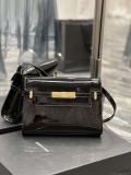 YSL 675626 Manhattan Small Shoulder Bag In Patent Leather Black