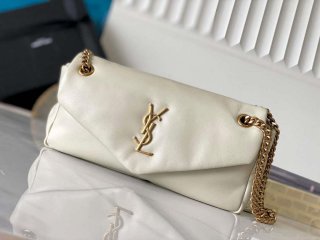 YSL 734153 Calypso In Lambskin Chain Bag White