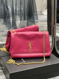 YSL 553804 Saint Laurent Reversible Medium Kate in Suede Rose Red