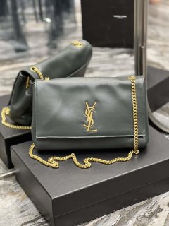 YSL 553804 Saint Laurent Reversible Medium Kate in Suede Blue