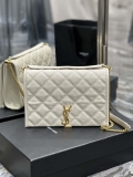 YSL 629246 Saint Laurent Becky Chain Shoulder Bag 25cm Leather White