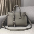 YSL 378299 Yves Saint Laurent Classic Sac De Jour Small in Grained Leather Gray