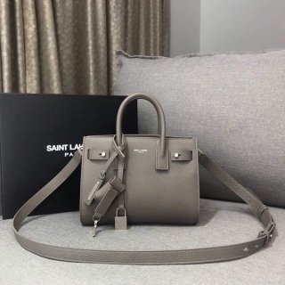 YSL 392035 Sac de Jour Nano in Grained Leather Gray