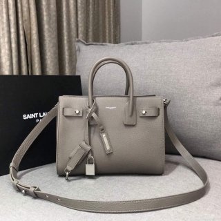 YSL 421863 Classic Sac de Jour Baby in Smooth Leather Gray